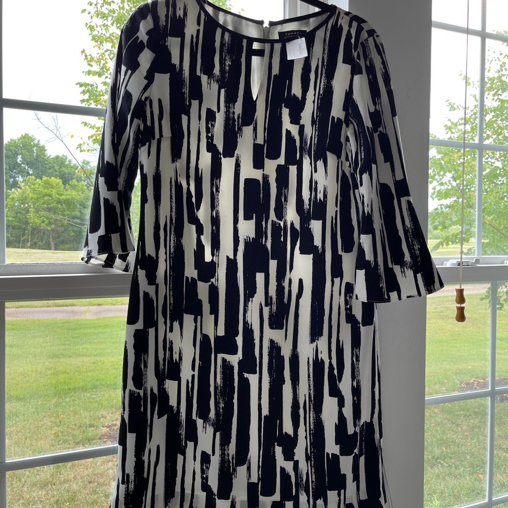 Tahari Black and White Dress ~Brand New w Tags